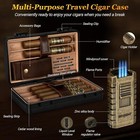 Cigar Humidor Leather Cedar Wood Travel Cigar Case And Multifunctional 5-in-1   