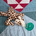 Philips Avent Soothie Snuggle Giraffe Pacifier Holder Brown White Spots