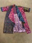 Lined Silk Kimono Robe Multicolored Pink Blue Floral Paisley 53  Long