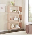 Mid-century 3-shelf Pink Bookshelf Bookcase Storage Easy Assembly Durable Sturdy