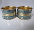 Magnificent Quality Silver-gilt And Enamel Napkin Rings Elkington   Co 1824