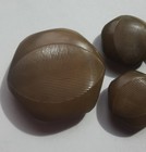 Vintage Vegetable Ivory  Tagua Nut Geometric Brown Sewing Buttons Pattern 6 Pcs