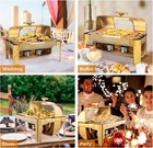 9qt Roll Top Chafing Dish Buffet Set Stainless Steel With Fuel Holder For Party