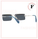 Miu Miu Societe Mu59ts Blue Silver Square Crystal Fabric Sunglasses 59t Women