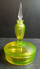 Antique Fostoria Uranium Powder Perfume Boxtle