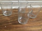 Set Of 4 Pasabahce Horizontal Line 12oz Clear Double Old Fashioned Glasses 3-7 8