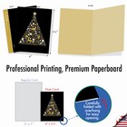 10 Assorted Merry Christmas Note Cards Pack - Golden Holidays