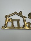 Brass Key Ring Holder House Tree Decorative Wall Hanging Gold 7  Vintage Patina