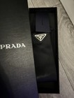 Black Men   s Prada Re Nylon Tie Triangle Logo
