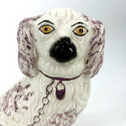 Antique Staffordshire Ceramic Spaniel Dog On Leash English Figurine 9   