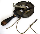 Lufkin Rule Co  Wood Handled Surveyor Steel Tape Measure Antique  Rare Hand Tool
