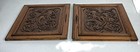 Two Large Door Panels Hand Carved Wood Ornate Reclaimed Architectural 