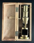 Antique 19th-century Brass Drum Microscope Pocket Field Microscope France W box
