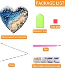 Ginfonr Diamond Painting Kits Hanging Pendant  Beach 8 X 8 Inches  Love Wave 