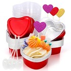 Heart Shaped Cake Pans Valentines Aluminum Mini Cake Pans With Lids For Red