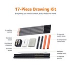 Sketching And Drawing Art Pencil Kit  Artist Supplies With Pencils  Erasers 