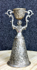 Vintage Silver Plated Double Cup Wedding Goblet Toasting Woman Cup Japan