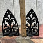 Vintage Gothic Black Cast Iron Cathedral Bookends Decor Multipurpose