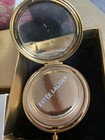 Vintage Est  e Lauder November Angel Gold Rhinestone Compact With Box  22oz 6 2gh
