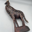 Vtg Hand Carved Wooden Giraffe Statue 18  Tall African Safari  Figurine Folk Art