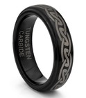 Tungstenmasters 8mm 6mm Tungsten Mens   Womens Black Celtic Wedding Band Ring