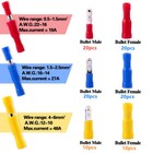 100pcs 22-10 Gauge Insulated Vinyl Bullet Wire Connectors Cable Crimp Terminals