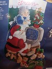 Bucilla    computer Santa     Felt Applique Christmas Stocking Kit 83954 1998