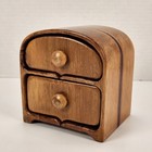 Handmade Rustic Wood Bandsaw 2 Drawer Jewelry Keepsake Box Artist Signed 5 25 