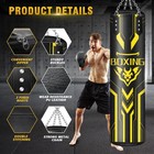 4ft Pu Leather Hanging Punching Bag Set For Adults Heavy Boxing Bag Mma Home