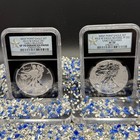 Rev Proof Enhance Finish 2013 W  1 Silver Eagle Set Sp70 Pf70uc Silver Star Mint