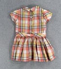 Vintage 1950   s Kate Greenaway Frock Toddler Girls Size 4 Sherbet Plaid Pocket