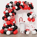 129pcs Red Black White Balloons Confetti Garland Arch Kit For Graduation Bbq    