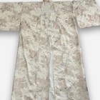 Vintage Japanese Kimono Robe Womens Small Cream Gold Floral Jacquard Belt