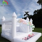 Large Inflatable  White Bounce House Castle With Slide And Ball Pit 1100w Blower