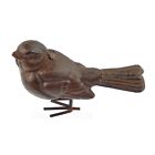 Cast Iron Bird Figurine Statue Garden Porch Fountain Decor Antique Brown 4 5 In
