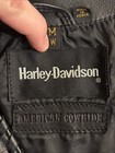 1988 Vtg Harley Davidson Womens Black Leather Snap Front Vest M Biker Motorcycle
