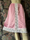 Vintage Usa Pink Silky Nylon Lacy A-line Half Slip Plus Size 1x Waist 33-35 