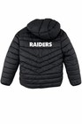 New Nfl Las Vegas Raiders Black Hooded Puffer Jacket Raiders Back Msrp  300