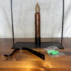 Primitive Antique Style Black Metal Hanging Taper Candle Holder Colonial 10 5