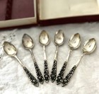 Antique Yogya Indonesian Sterling Silver Demitasse Spoons Set Of Six  6  800 Md