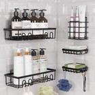5-pack Adhesive Shower Caddy  Wall Mounted Bathroom Shower Shelves With Soap