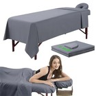 3 Piece Massage Table Sheets Set Microfiber Massage Bed Cover Soft Gray 1 Set