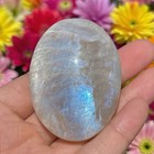 2 5  Blue Flash Moonstone Tumbled Stone Healing Crystal Pocket Palm Stone Gift