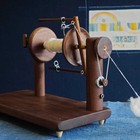 Black Walnut Electric Spinning Wheel Handmade Yarn Spinner For Wool Fiber Craft