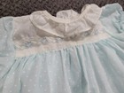 Vintage 80s Cutest One Blue Ruffle Lace Dress Size 12 Mo Toddler Girls Made Usa