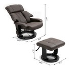 Massage Recliner Chair With Ottoman Swivel Vibration For Living Room Bedroom