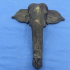 Vintage Hand Carved Wood Elephant Wall Hooks Set Of 2 Trunk Coat Hat Hooks