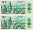 Czechoslovakia 100 Korun 1989 Consecutive Serial Pair A19 Unc