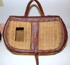 Vintage Wicker Fly Fishing Creel leather Trim Fisherman s Trout Basket   Ruler