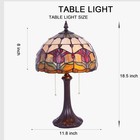Tulip Pattern Table Lamp Tiffany 2-lights Desk Light Home Office Study Light